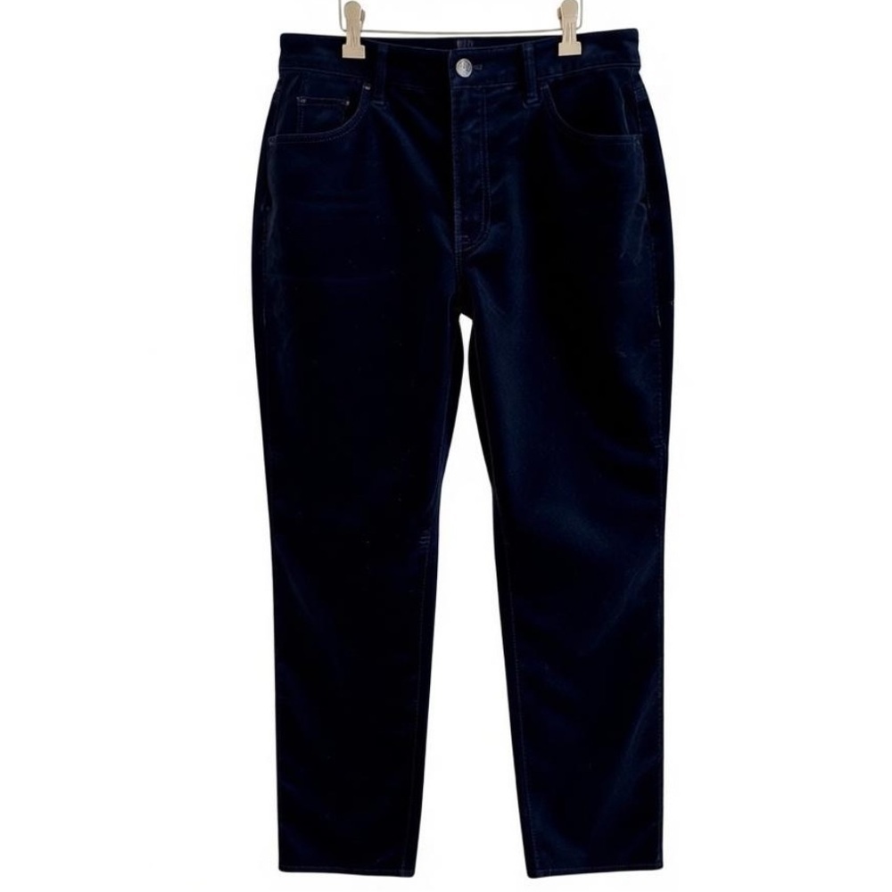 Talbots Velveteen Straight Leg Dark Blue Velvet Casual Pants Size 10